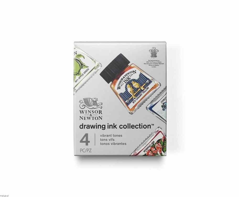 Winsor&Newton Drawing Ink Collection Vibrant Tones 4szt - komplet tuszy