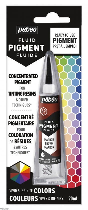 Pebeo Fluid Pigment BROWN 20ml - płynny pigment