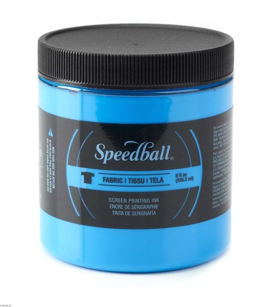 Speedball Fluorescent Fabric Screen Printing Ink BLUE - farba do sitodruku na tkaninach