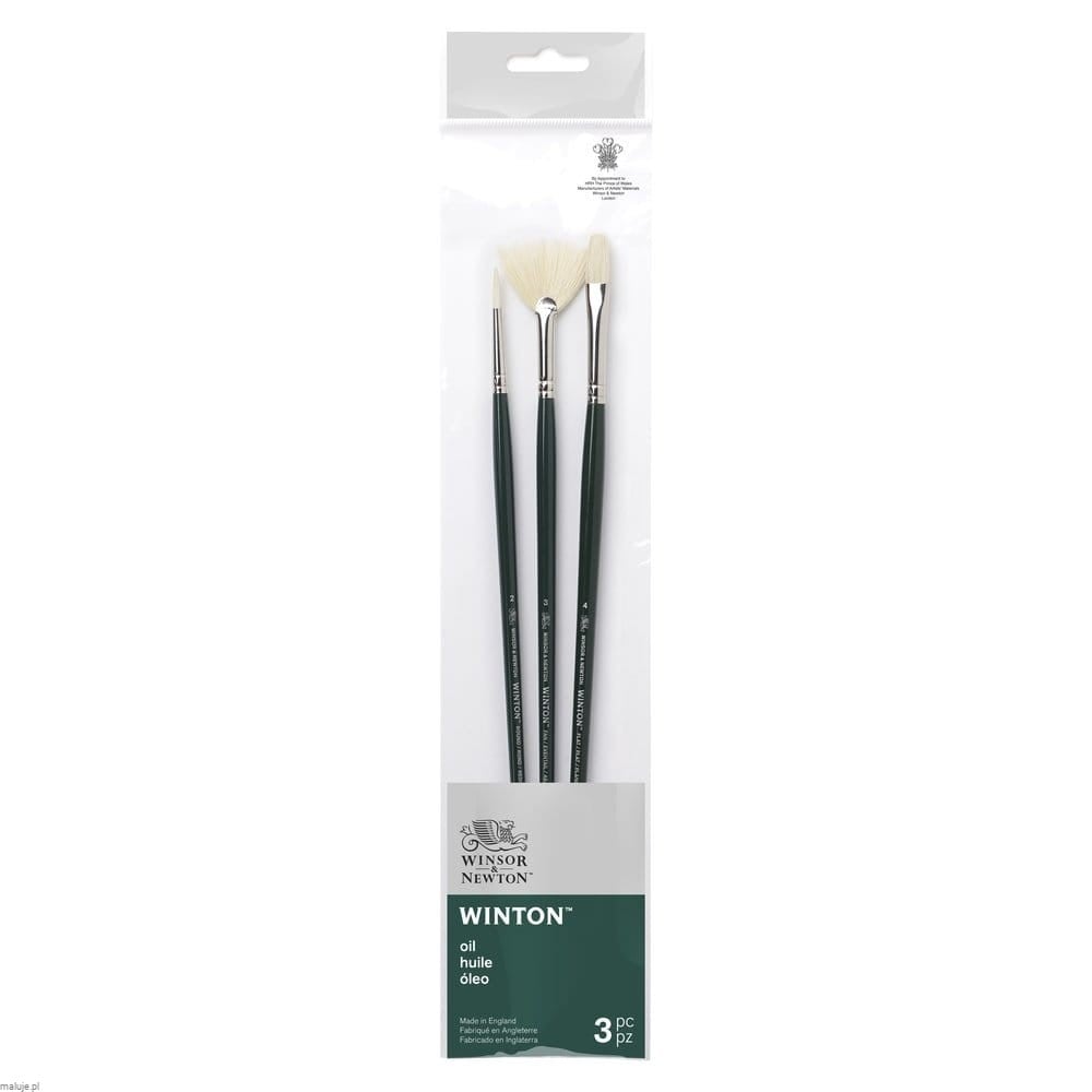 W&N Winton Brush LH 3szt Set 3 - komplet 3 pędzli szczecinowych