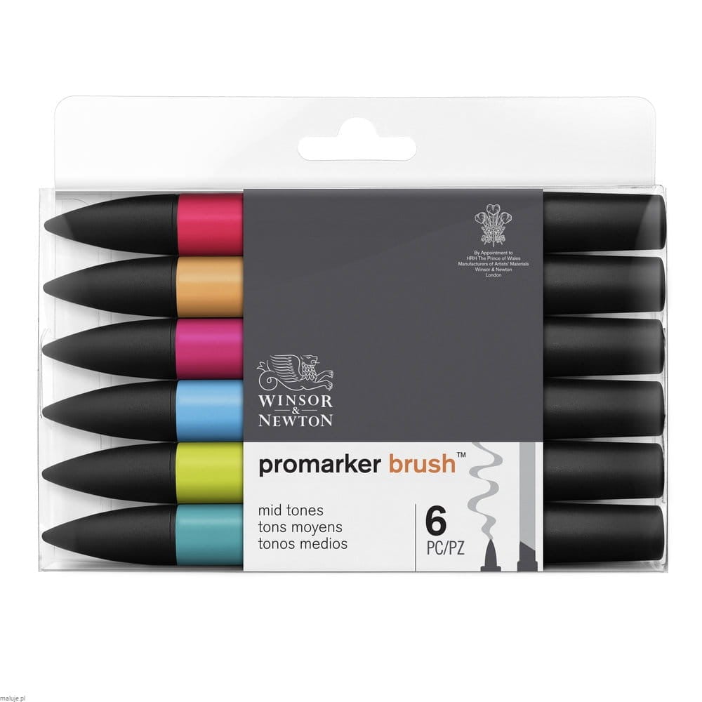 Brush Marker Mid Tones - 6 kolorów