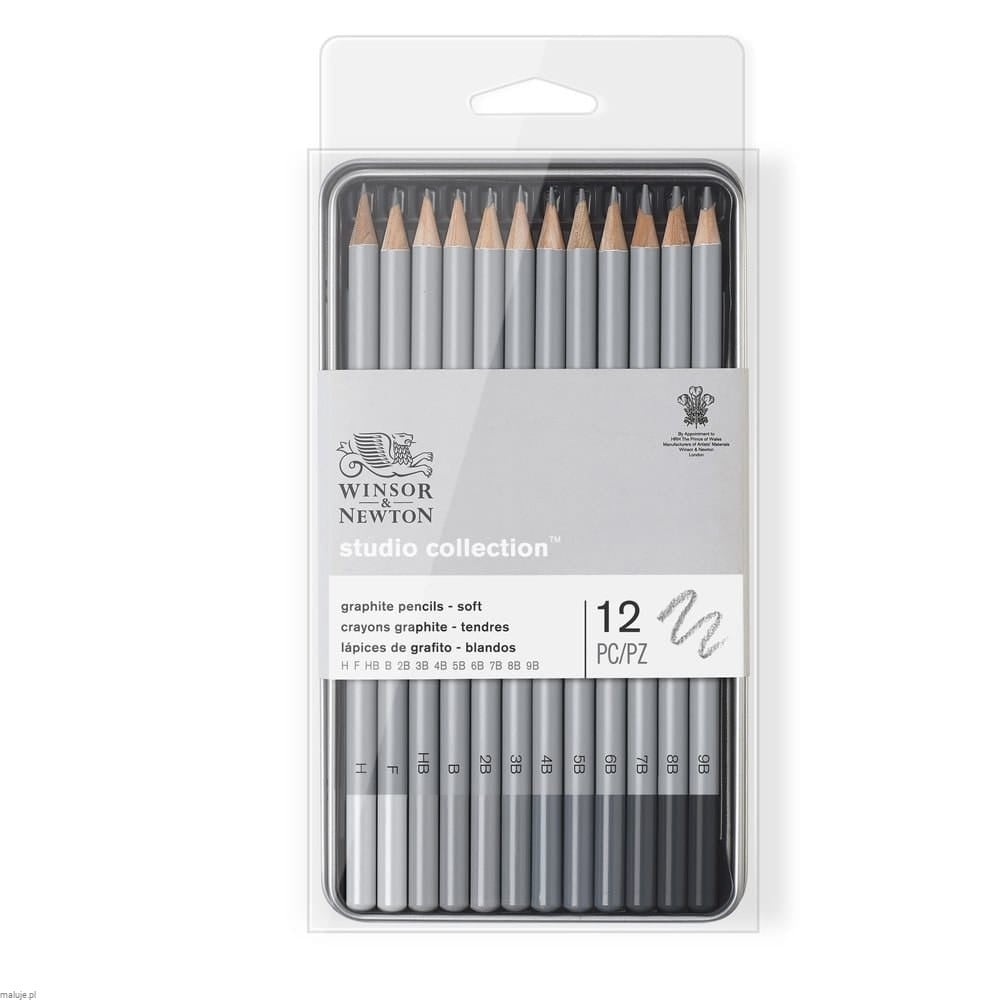 W&N Studio Collection Graphite Pencil SOFT 12szt - komplet ołówków