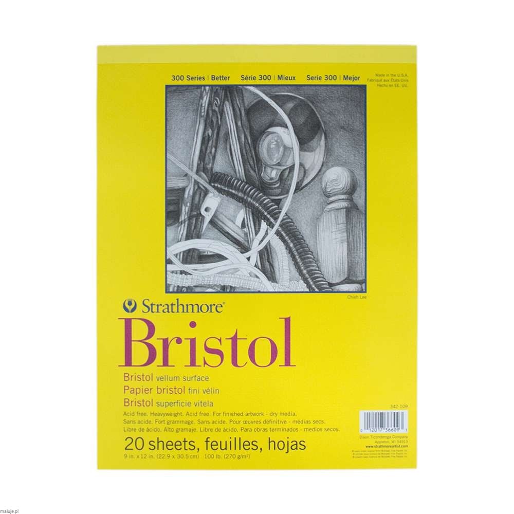 Strathmore 300 series Bristol Velum Pad 270g 20 ark - blok do rysunku drobnoziarnisty