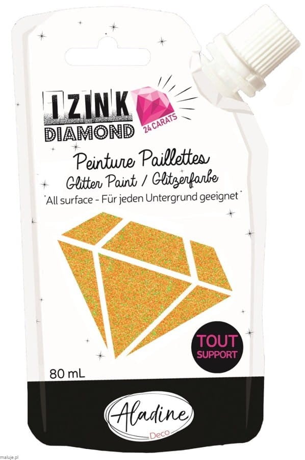 IZINK Diamond Farba brokatowa HALO Pomarańczowa 80 ml