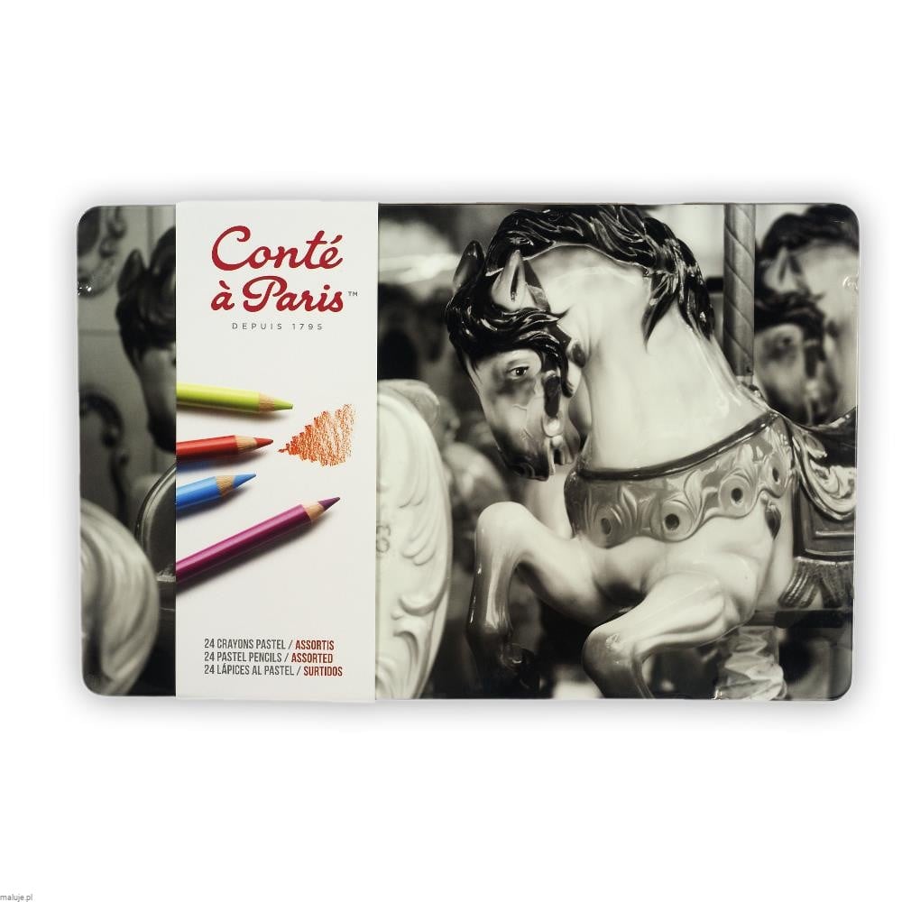 Conte A Paris Pastel Pencils 24 kolory - pastele suche w kredce w metalowym opakowaniu