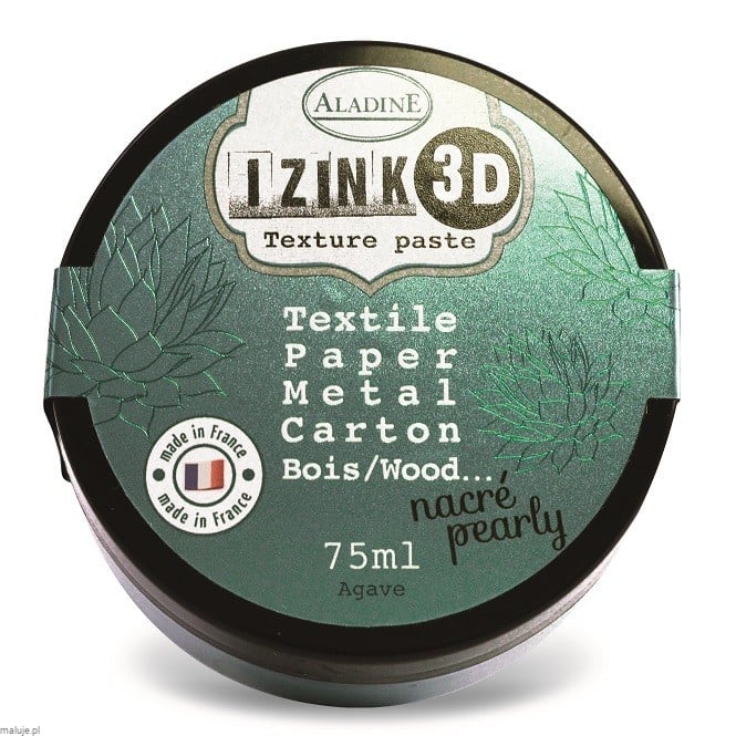 IZINK 3D Texture paste - Pasta 3D metaliczna Zielona 75 ml