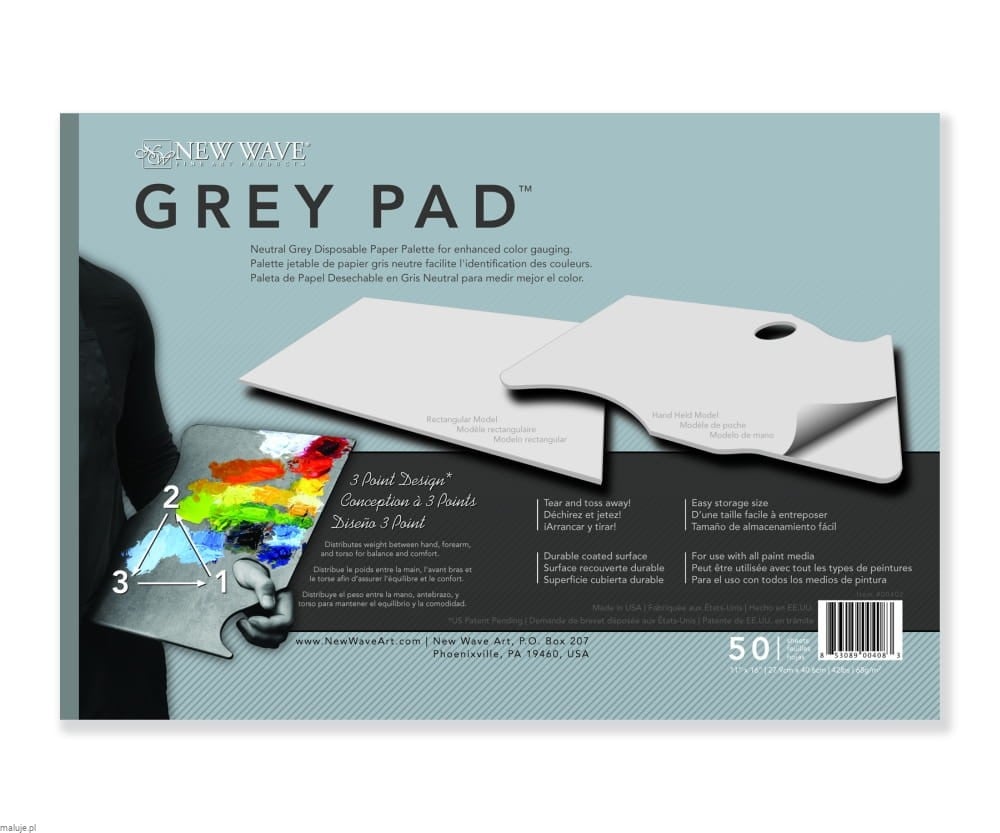 Grey Pad - paleta malarska w bloku 50 arkuszy