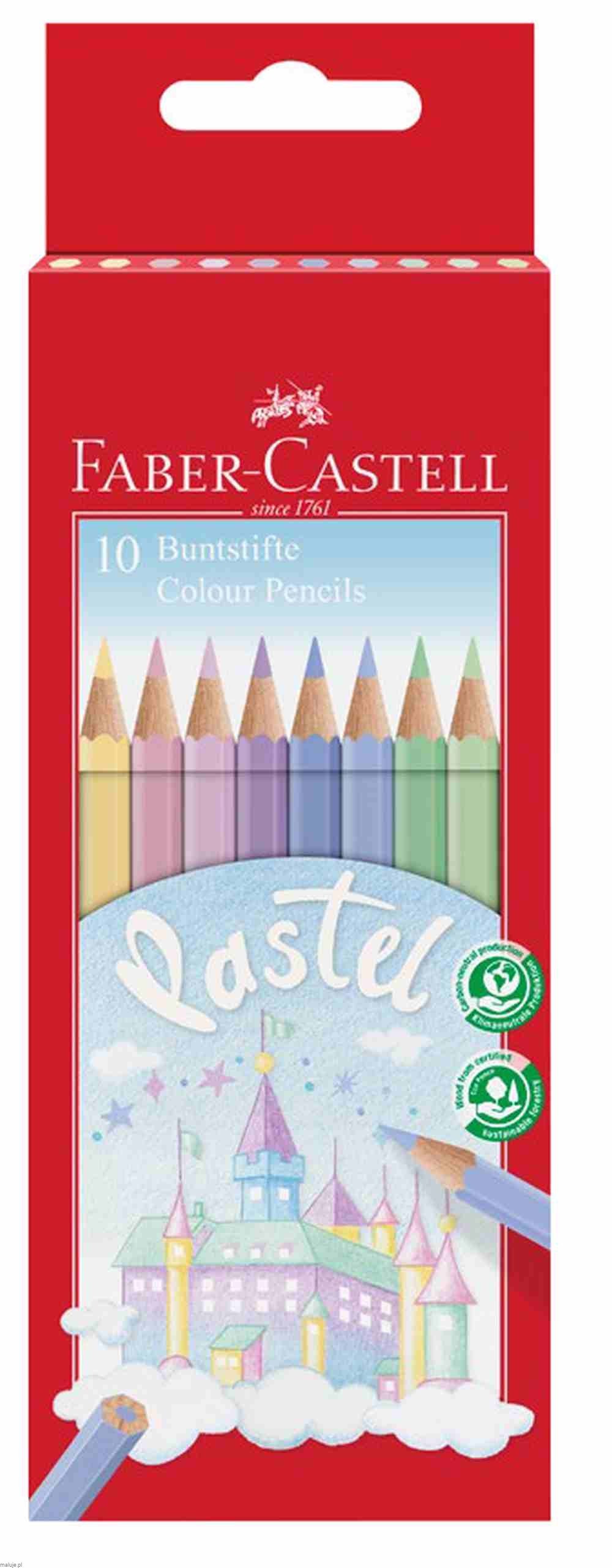 Faber Castell Zamek "Pastel" 10 kolorów - komplet kredek