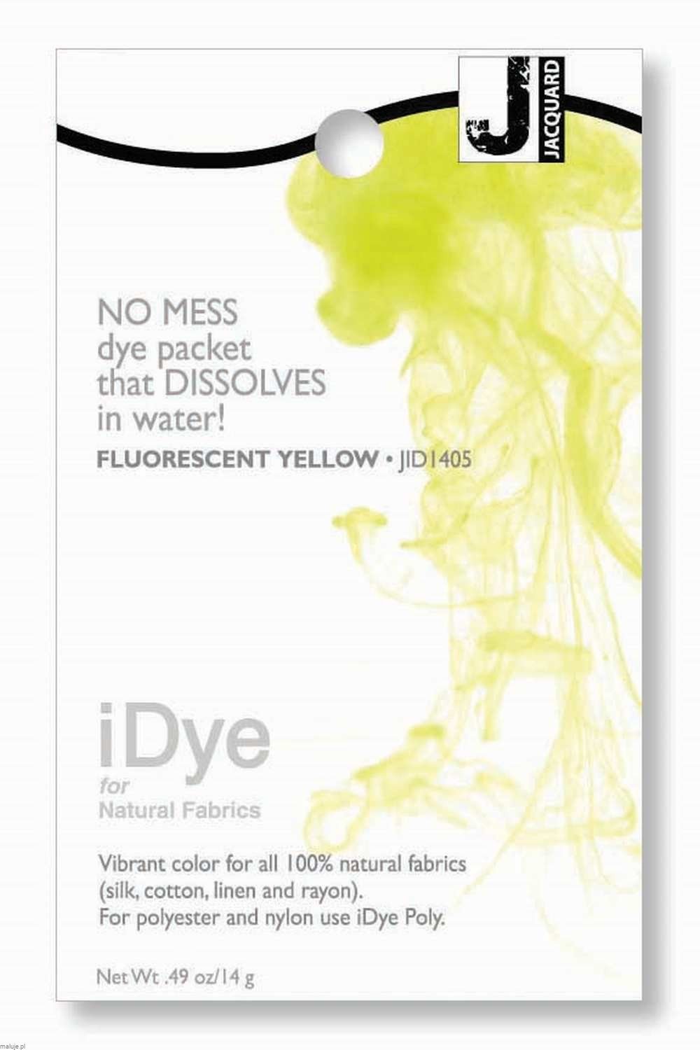 iDye for Natural Fabrics 14g FLUORESCENT YELLOW - barwnik do tkanin naturalnych