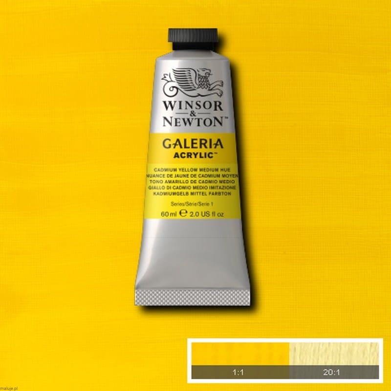120 Cadmium Yellow Medium Hue, farba akrylowa Galeria W&N