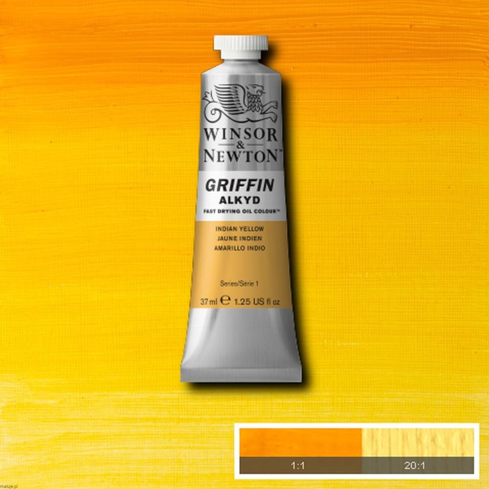 319 Indian Yellow, farba olejna alkidowa Griffin W&N