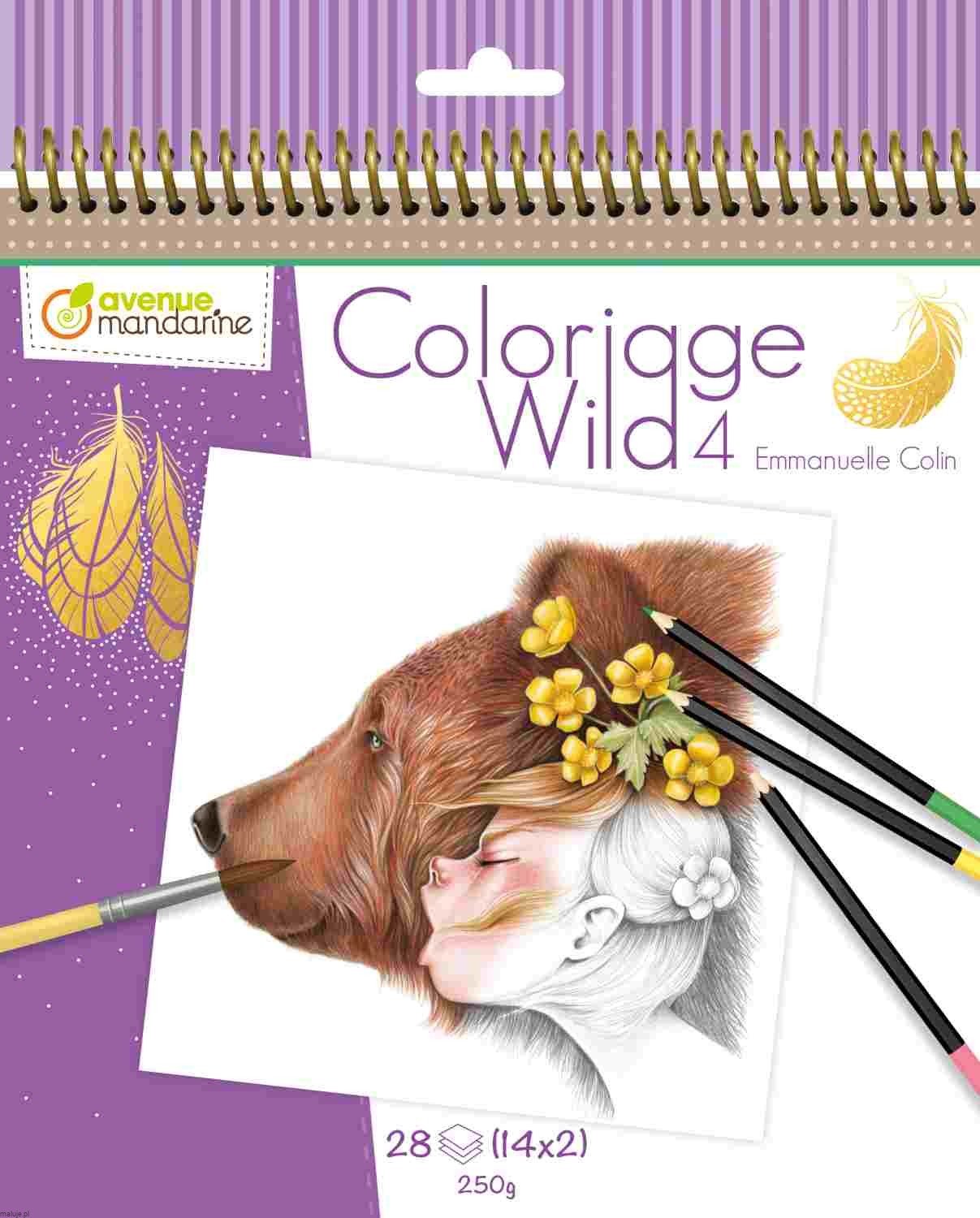 Coloriage Wild 4 by Emanuelle Colin 20x20 14 wzorów x2 - kolorowanki zaawansowane 28 ark