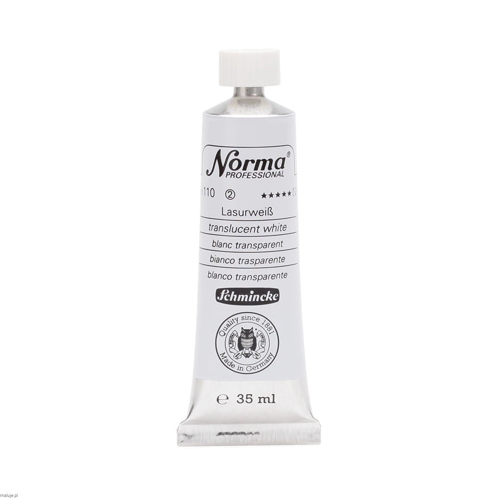 110 Transparent White farba olejna, farba olejna Norma Professional Schmincke