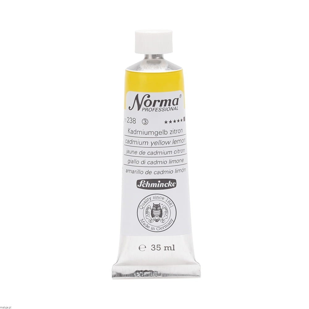 238 Cadmium Yellow Lemon farba olejna, farba olejna Norma Professional Schmincke