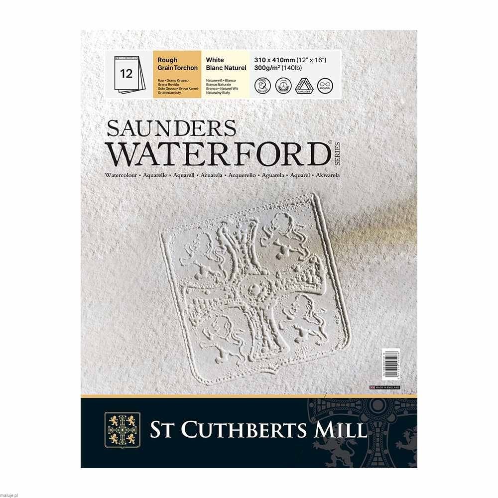 Saunders Waterford White 300gsm RGH 12 ark - Blok Akwarelowy jednostronnie klejony