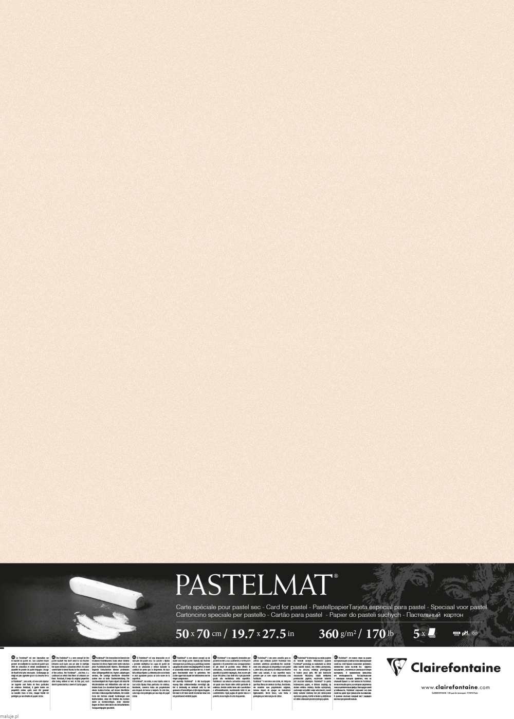 Clairefontaine Pastelmat 50x70cm Beige360g - papier do pasteli