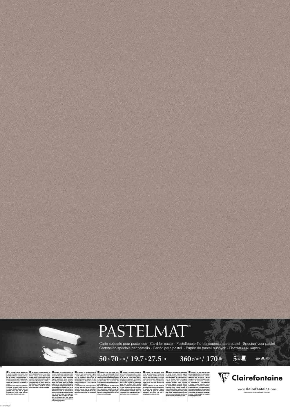 Clairefontaine Pastelmat 50x70cm Dark grey 360g - papier do pasteli