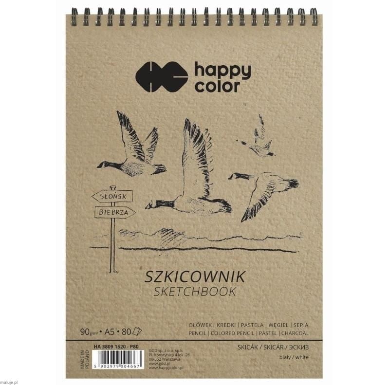 Happy Color Szkicownik na spirali "Ptaki" 90g 80ark - blok rysunkowy