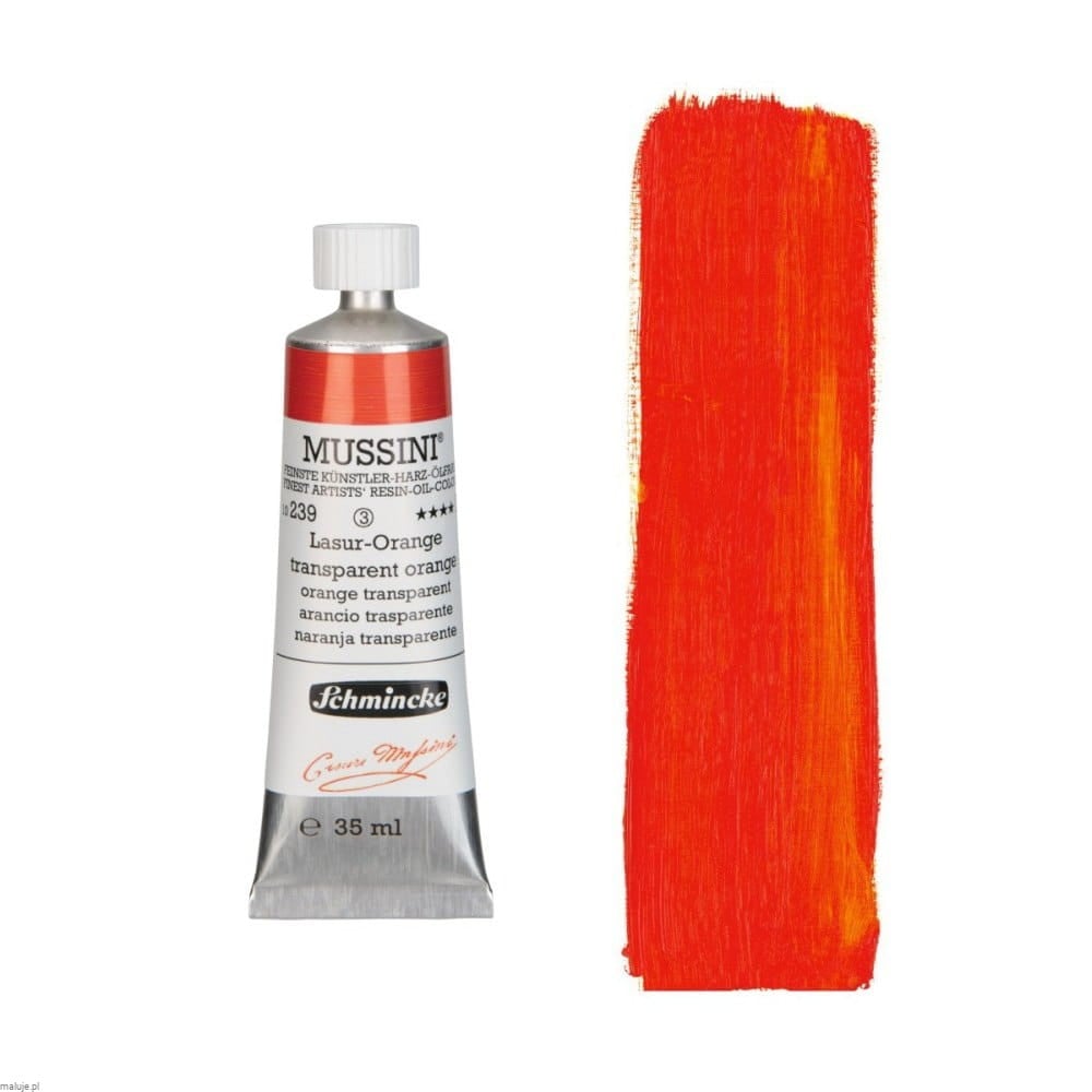239 Transparent Orange, farba olejna MUSSINI Schmincke