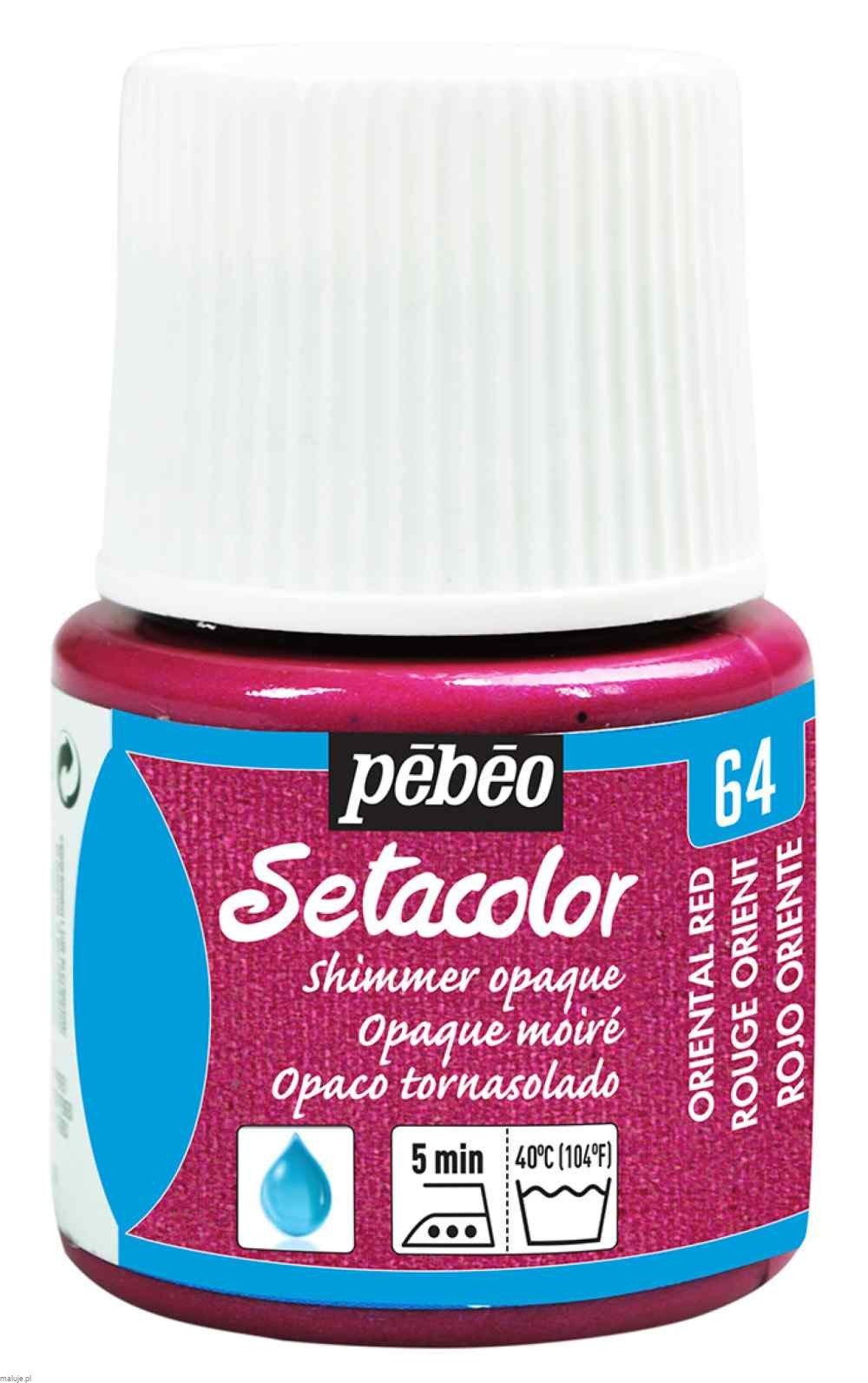 Pebeo Setacolor Shimmer 45ml ORIENTAL RED - farba do tkanin z połyskiem