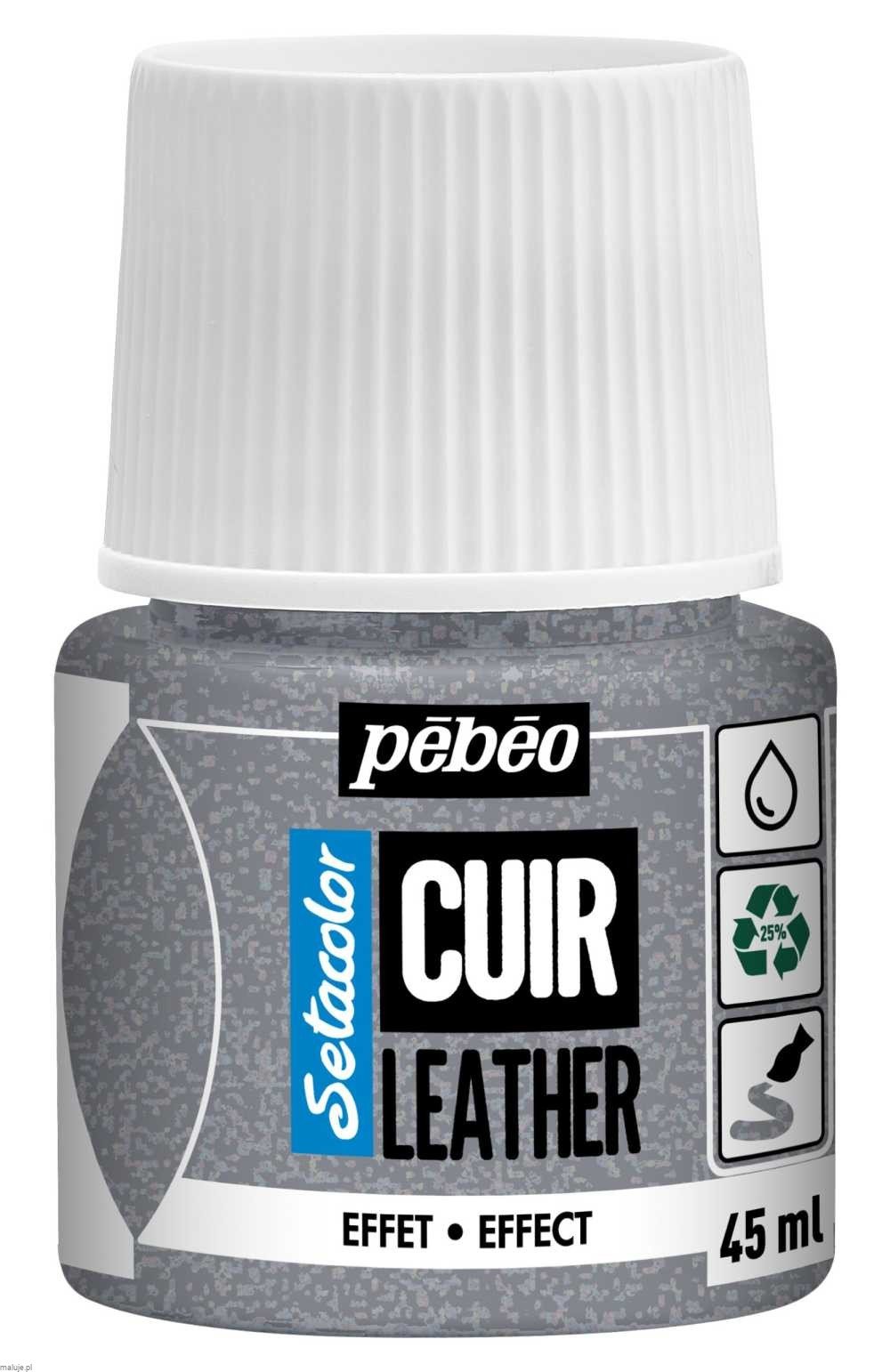 Pebeo Setacolor Leather 45ml 36 GLITTER SILVER - farba do skóry