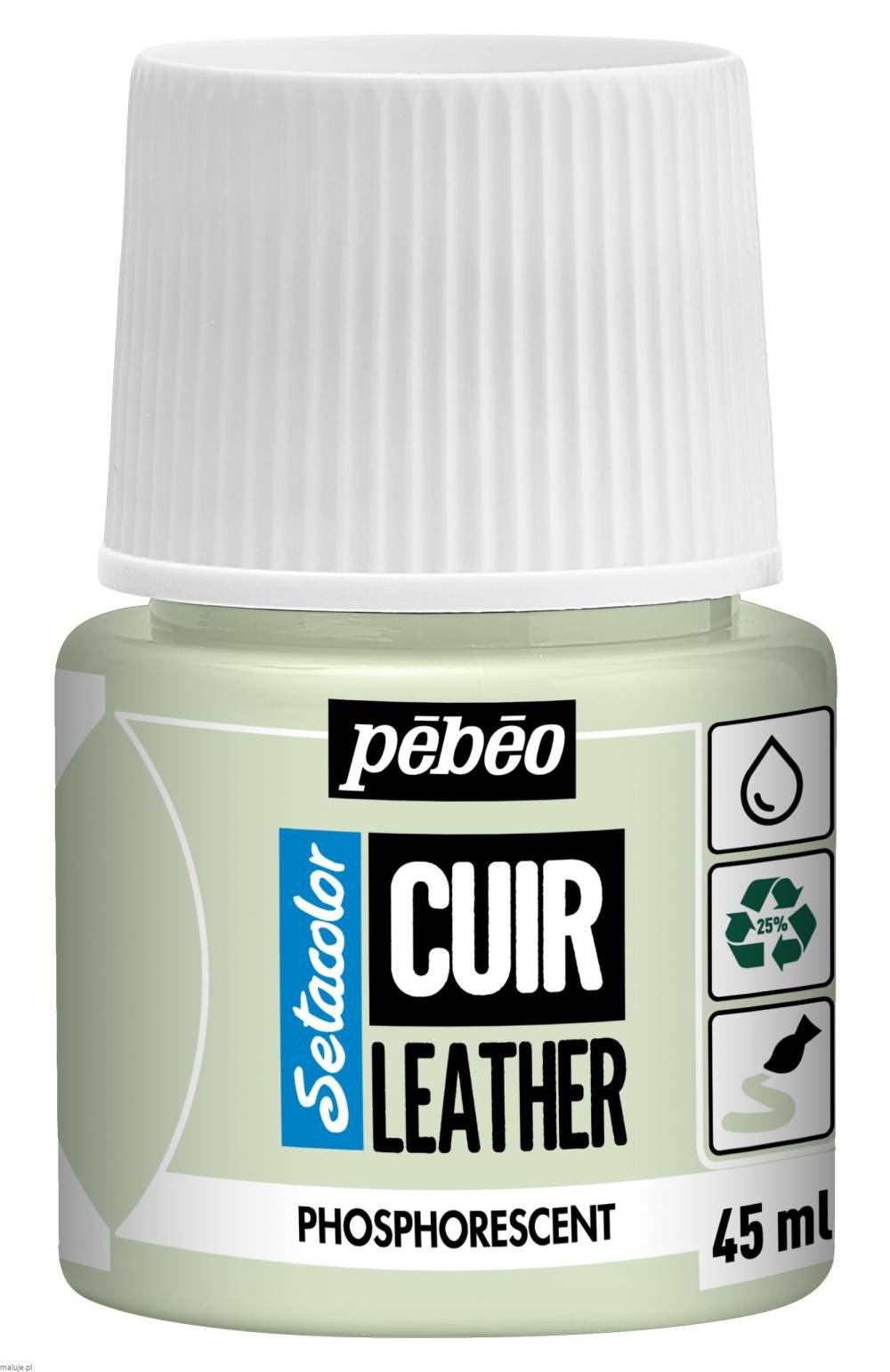 Pebeo Setacolor Leather 45ml 49 PHOSPHORESCENT - farba do skóry