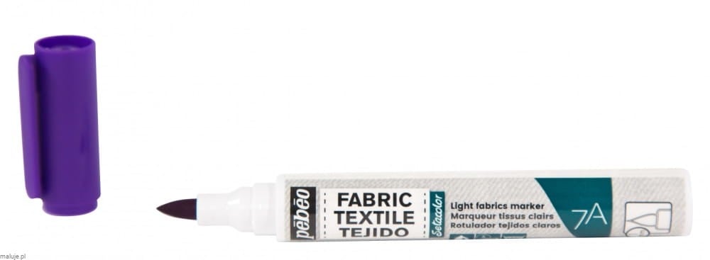 Pebeo 7A Light Farbic Marker 1mm Brush Nib LIGHT VIOLET - marker do tkanin jasnych