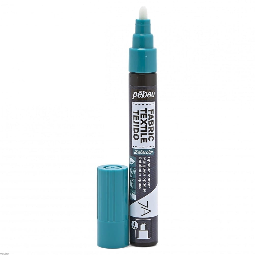 Pebeo 7A Opaque Farbic Marker 4mm Round Nib EMERALD GREEN - marker do tkanin ciemnych