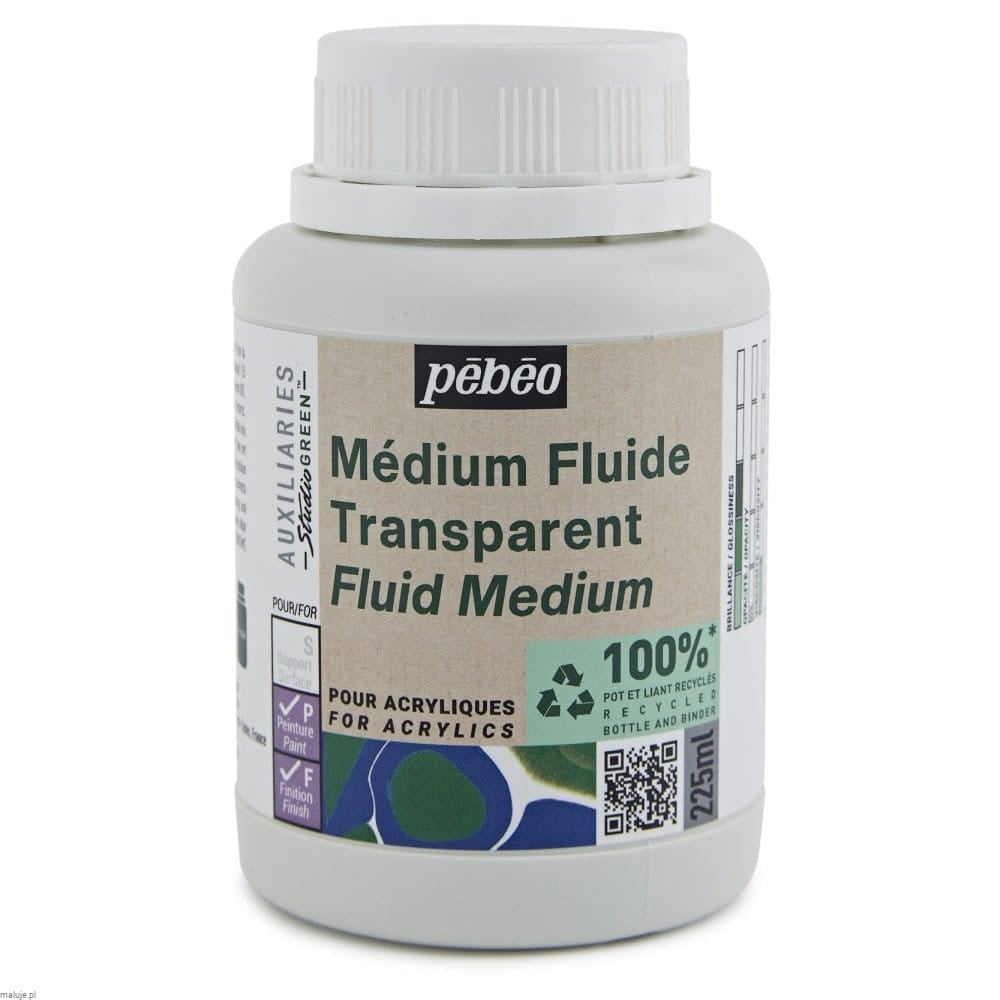 Pebeo STUDIO GREEN Transparent Fluid Medium - medium akyrlowe