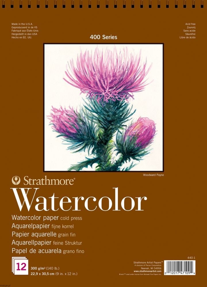Strathmore 400 series Watercolor paper 300g 12 ark - blok akwarelowy