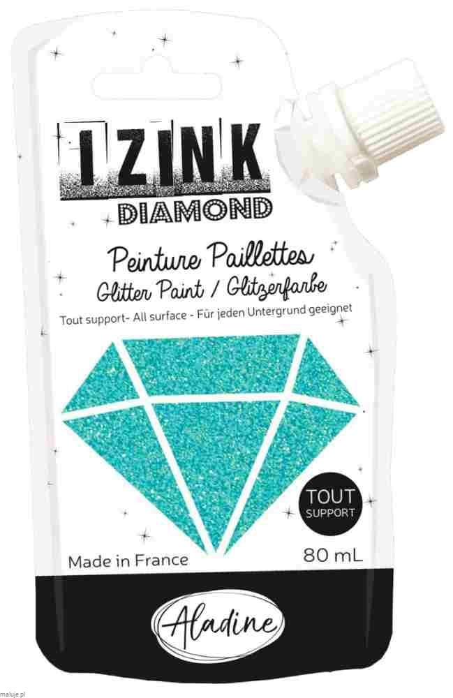 IZINK Diamond Farba brokatowa Turkusowa 80 ml