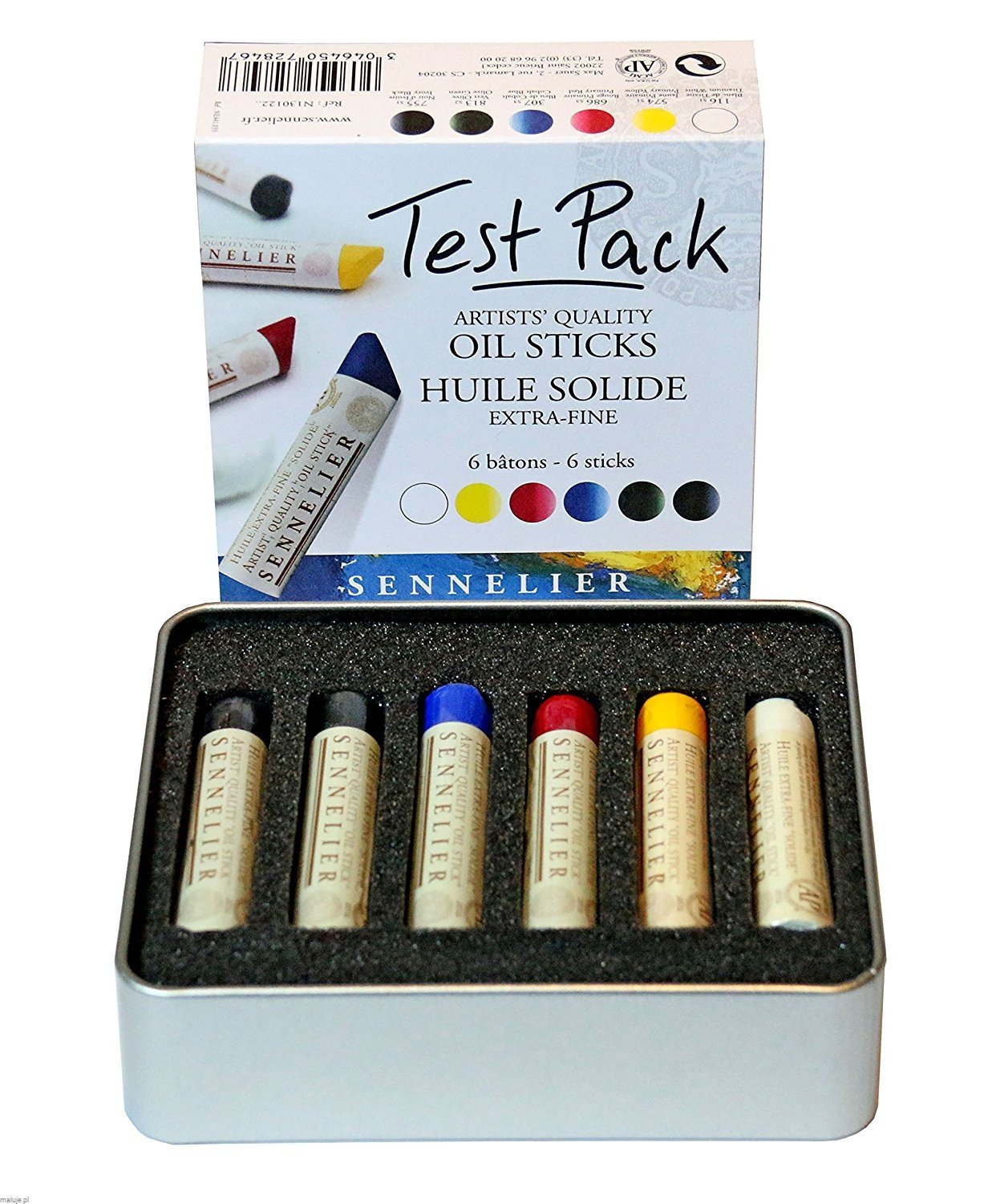 Sennelier Test Pack Oil Sticks 6 kolorów - komplet sztyftów olejnych