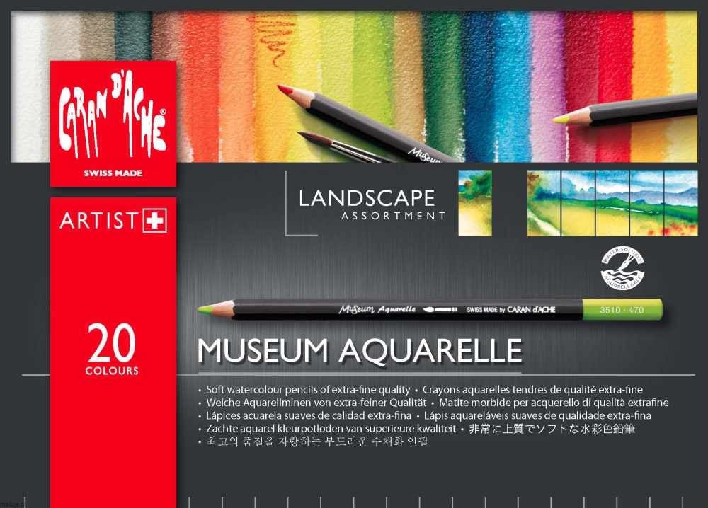 Caran d'Ache Museum Aquarelle 20 kolorów "Pejzaż" - komplet kredek akwarelowych