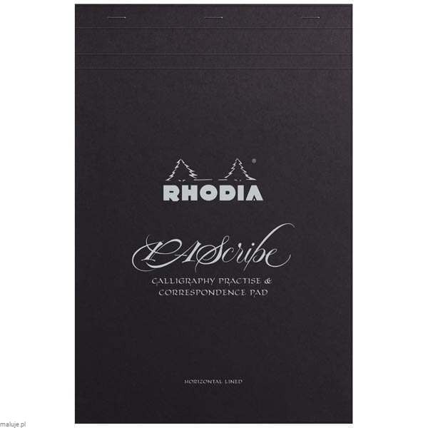 RHODIA PAScribe Calligraphy Practise&Correspondence Pad Maya Black 120g 60ark - blok do kaligrafii barny w linie