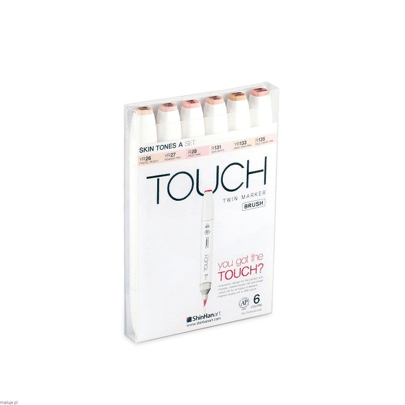 Touch Twin Brush Marker 6 SET Skin Tones A - komplet