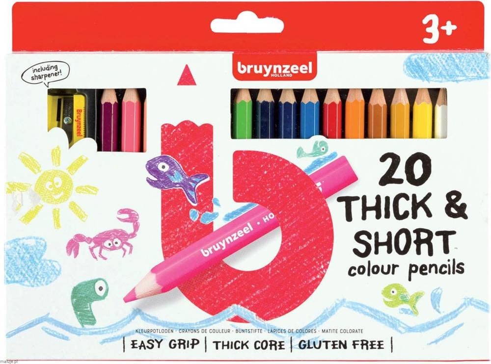 Short&thic 20 kolorów - kredki dla dzieci 3+