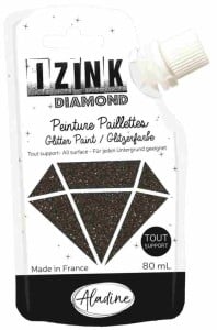 IZINK Diamond Farba brokatowa Czarna 80 ml