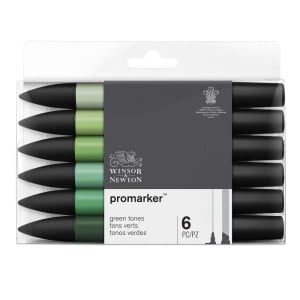 Promarker Green Tones 6szt. -komplet markerów