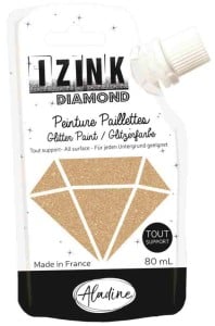 IZINK Diamond Farba brokatowa Pastelowo Złota 80 ml
