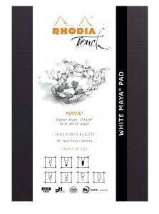 Rhodia Touch WHITE MAYA Pad "Cross'n'Dot" 120g 50ark. - blok do kaligrafii