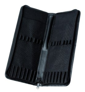 ESCODA 8905 BLACK LEATHER CASE L/H - piórnik na pędzle 40x15cm