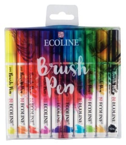 ECOLINE BRUSHPEN 10 Colours Set - zestaw pisaków akwarelowych