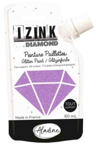 IZINK Diamond Farba brokatowa Liliowa 80 ml