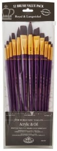 Pędzle nylonowe Burgundy Firm Taklon LH Mix 12szt - komplet pędzli 9315