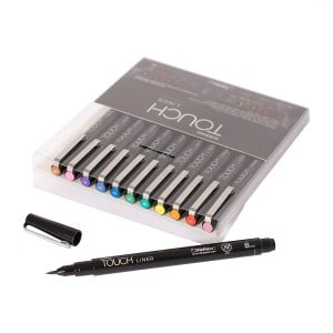 Touch Liner BRUSH 12 kolorów - komplet pisaków pędzelkowych