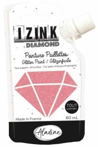 IZINK Diamond Farba brokatowa Pudrowo Różowa 80 ml