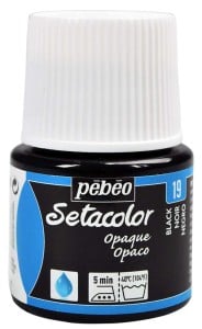 Pebeo Setacolor 45ml Black - farba do tkanin
