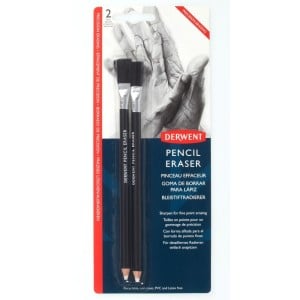 Derwent Pencil Eraser 2szt - precyzyjna gumka do ścierania w ołówku z pędzelkiem