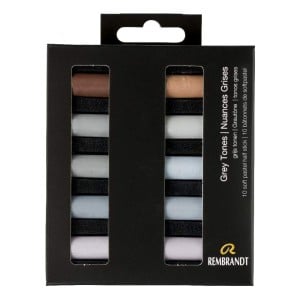 Rembrandt Soft Pastels 10x Half Stick - Grey Tones