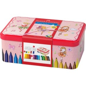 Flamastry Faber Castell Connector 33 kolory - zestaw upominkowy w szkatułce BALLERINA